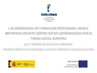 Enseñanzas FPB cofinanciaciadas por el Fondo Social Europeo